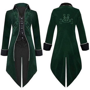 欧美外贸服饰绒面燕尾服万圣节舞台表演服多色现货 漫之馨2022新款