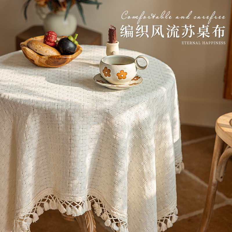 法式复古田园风蕾丝桌布图片