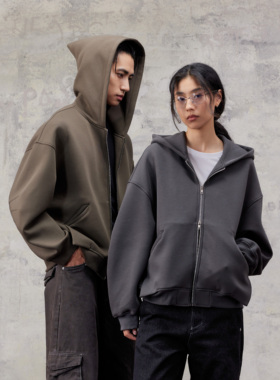 芸蚁〔风行者〕巫师飞片结构发热控温绒感空气棉廓形重磅连帽卫衣