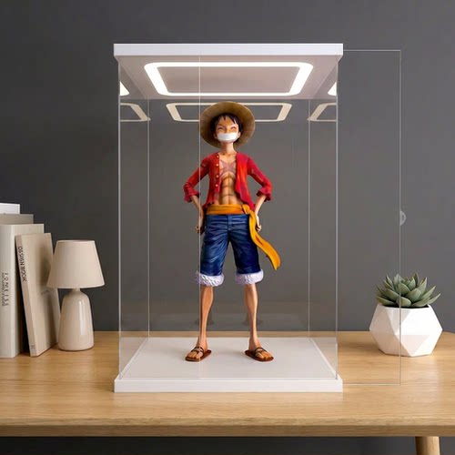 可定制亚克力回型灯展示盒适用乐高手办盲盒高达模型收纳防尘盒