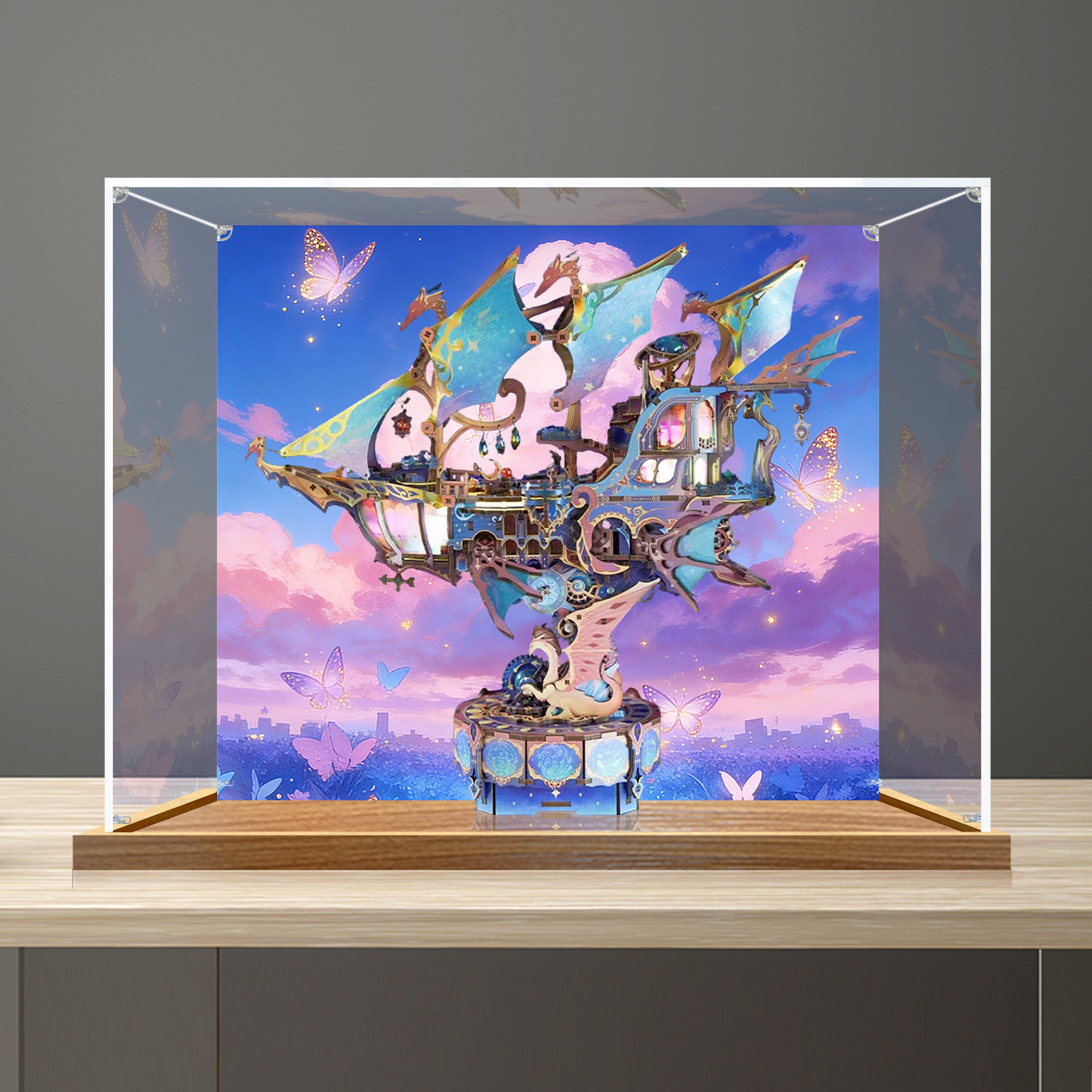 适用同趣星迹幻舟飞船专用防尘罩榫卯传动模型高清收纳罩展示盒图片