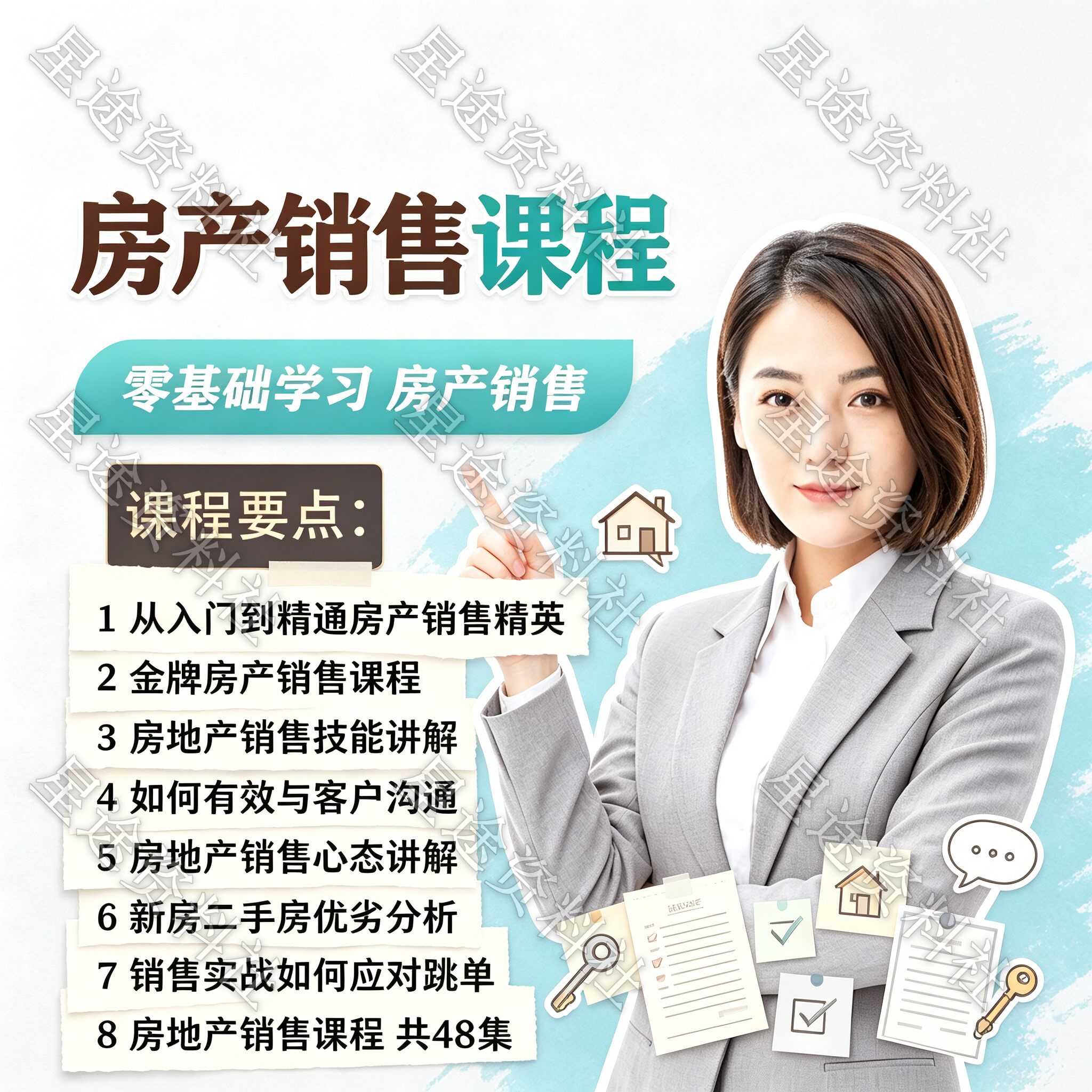 房地产销售视频教程房产中介营销卖房技巧沟通心态技能培训课程