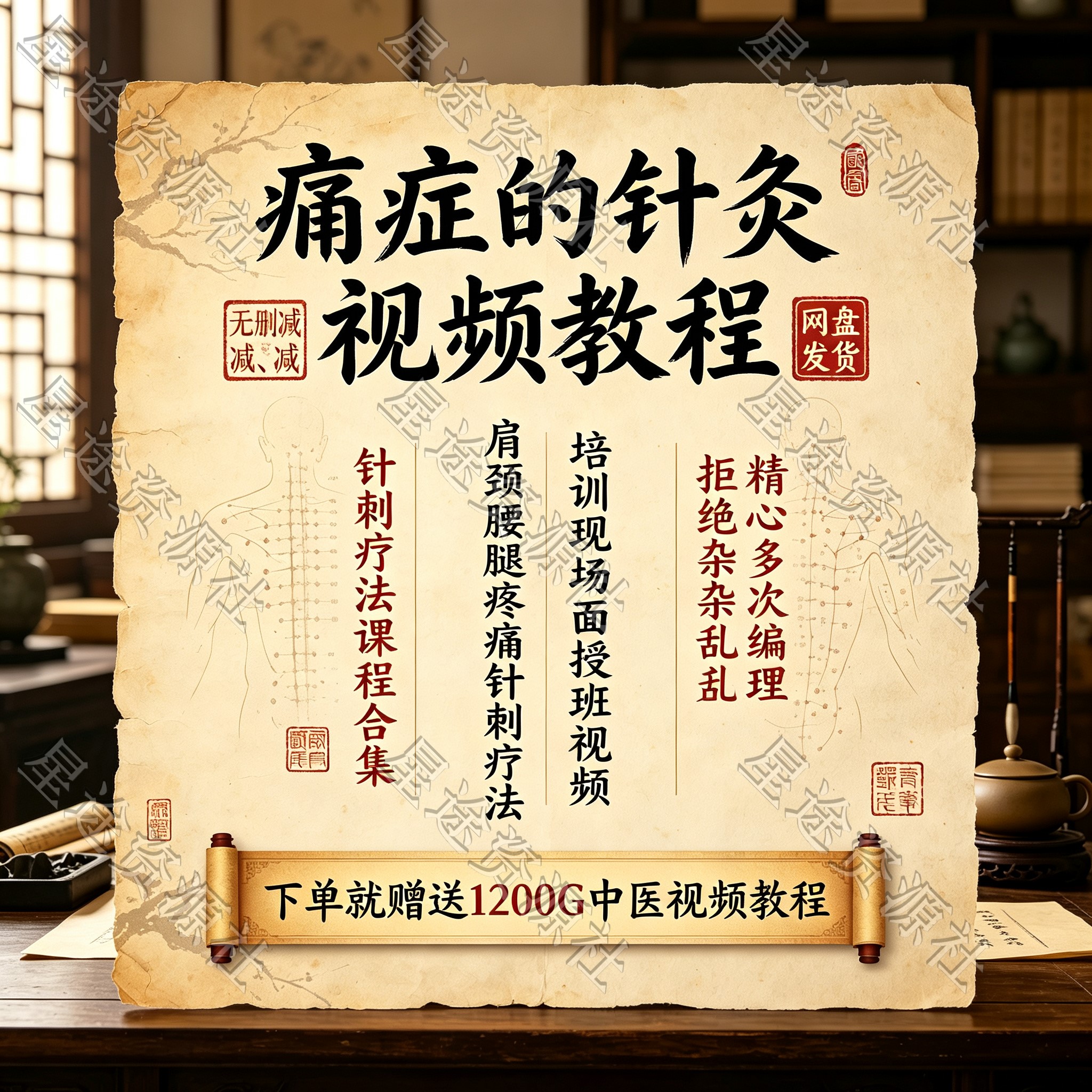 痛症的120种针灸视频颈肩腰腿痛全身疼痛针灸治疗教程课程中医