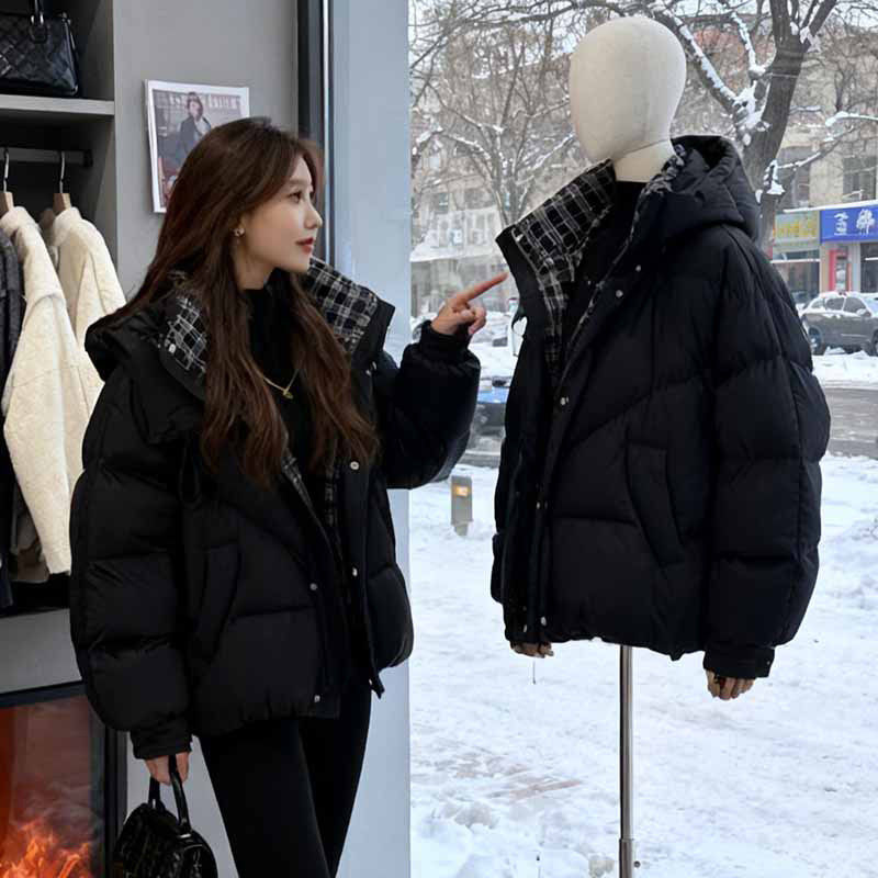 百搭气质加绒加厚拉链短外套女装2025冬季高级感纯色保暖羽绒棉服,个性定制/设计服务/DIY,棉服工装,淘宝优惠券,粉丝福利购,淘宝优惠卷