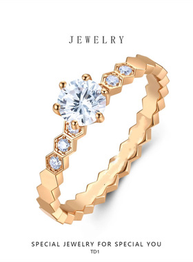 法国gentle motto新中式蜂巢带钻百搭开口戒指  高品质气质潮流