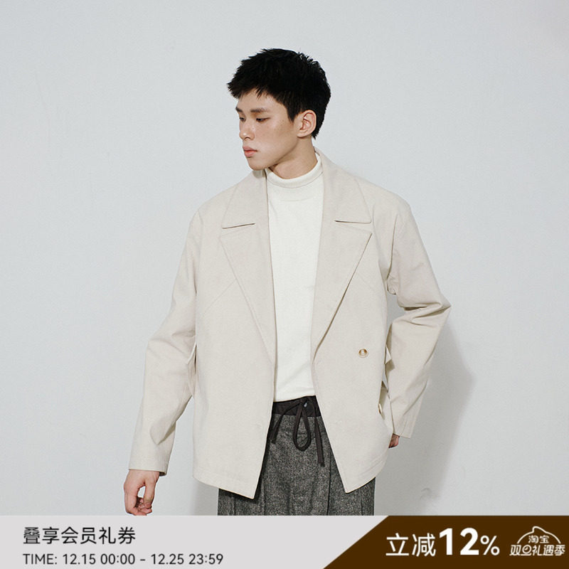 SAME FLOW 设计感西装外套男秋季简约高级质感休闲灯芯绒夹克潮