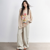 SAME 小丑水彩印花情侣童趣T恤女秋 刘宇宁同款 FLOW 吴优推荐