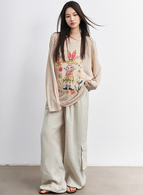 SAME FLOW 【吴优推荐】刘宇宁同款小丑水彩印花情侣童趣T恤女秋