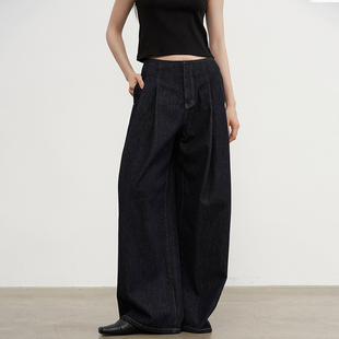 长裤 女冬季 设计感休闲显瘦挺括直筒阔腿拖地牛仔裤 SAMEFLOW