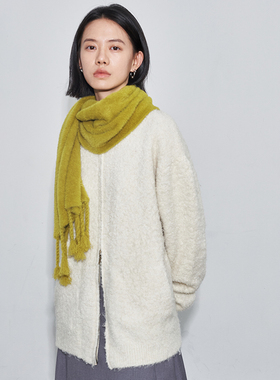 SAME FLOW 独特色系柔软舒适保暖耐磨拟态水貂毛手工编织围巾