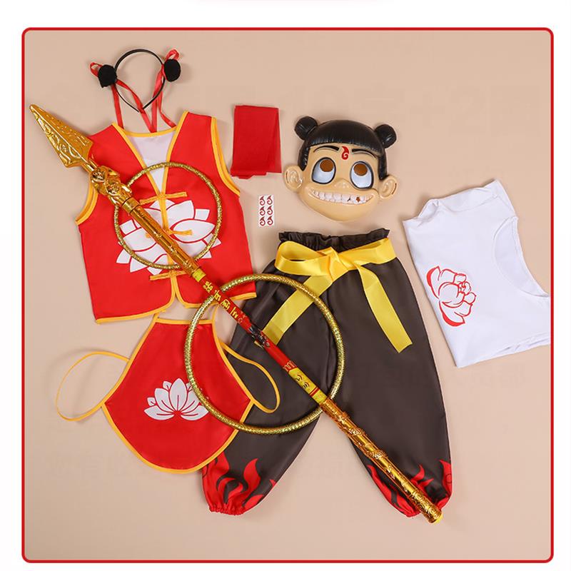 哪咤衣服魔童降世童话动漫万圣节cos哪吒服装全套男女童服装