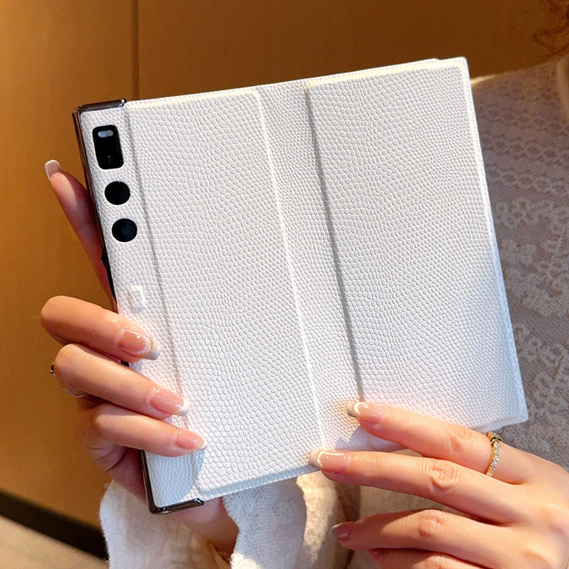 适用华为matexs2手机壳电镀翻盖皮套matexs2折叠屏保护套全包防摔高档蜥蜴纹皮纹MATEXS2高级白色男女皮套