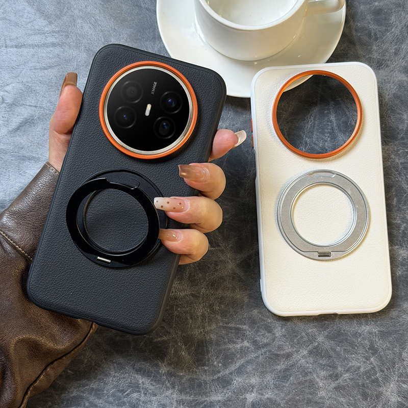 磁吸旋转支架适用华为mate70air手机壳皮纹mate70air保护套防摔硅胶软边mate70AIR高档磁吸支架支点壳