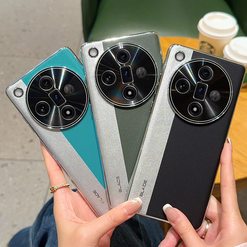 适用OPPOFindX7手机壳电镀皮纹FindX7ultra保护套全包防摔高级拼接男女FindX7保护壳高档简约拼色轻奢ins风