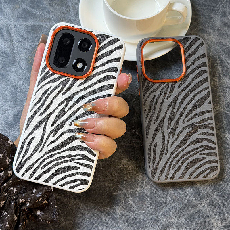高级黑白斑马纹适用oneplus ace6手机壳磁吸皮纹一加ace6保护套全包防摔软边一加ace6高档磁吸个性oneplus