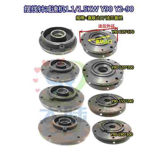 摆线针减速机机B0/B1/X3直连联电机法兰盖Y90前连接端盖1.1/1.5KW