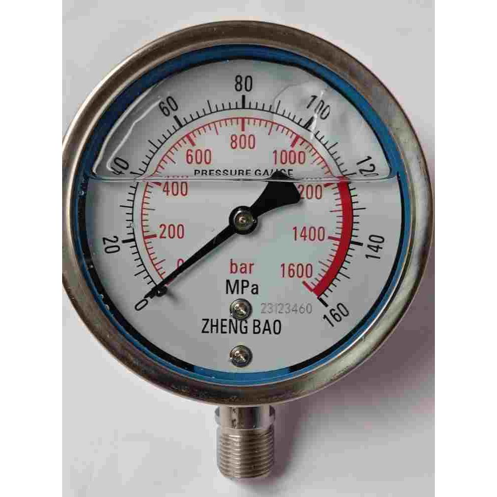 YN100BF 0-160MPA1600BAR高压不锈钢抗震表不锈钢液压耐震压力表