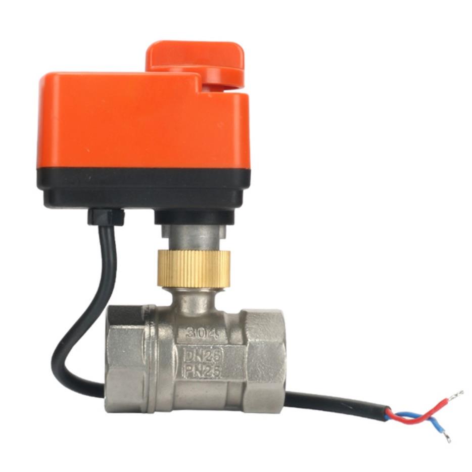 FVQ21电动球阀DC24V不锈钢阀门220V二线6分代替电磁阀DN15 20 25