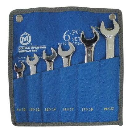六件套 双头开口呆扳手C-MART/西玛工具6套装扳手8-22MMT0003C