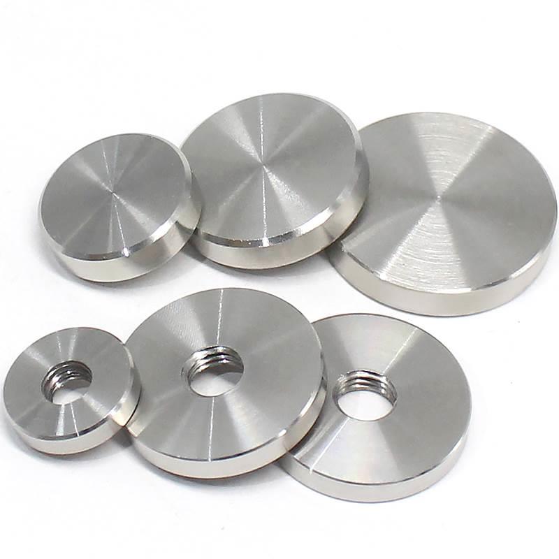 304不锈钢广告钉螺母薄实心平面装饰玻璃盲孔固定圆螺母M3-M10M12