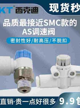 CKT气动接头04-06SMC型插管6sla弯头直角型as2201f调速阀节流阀