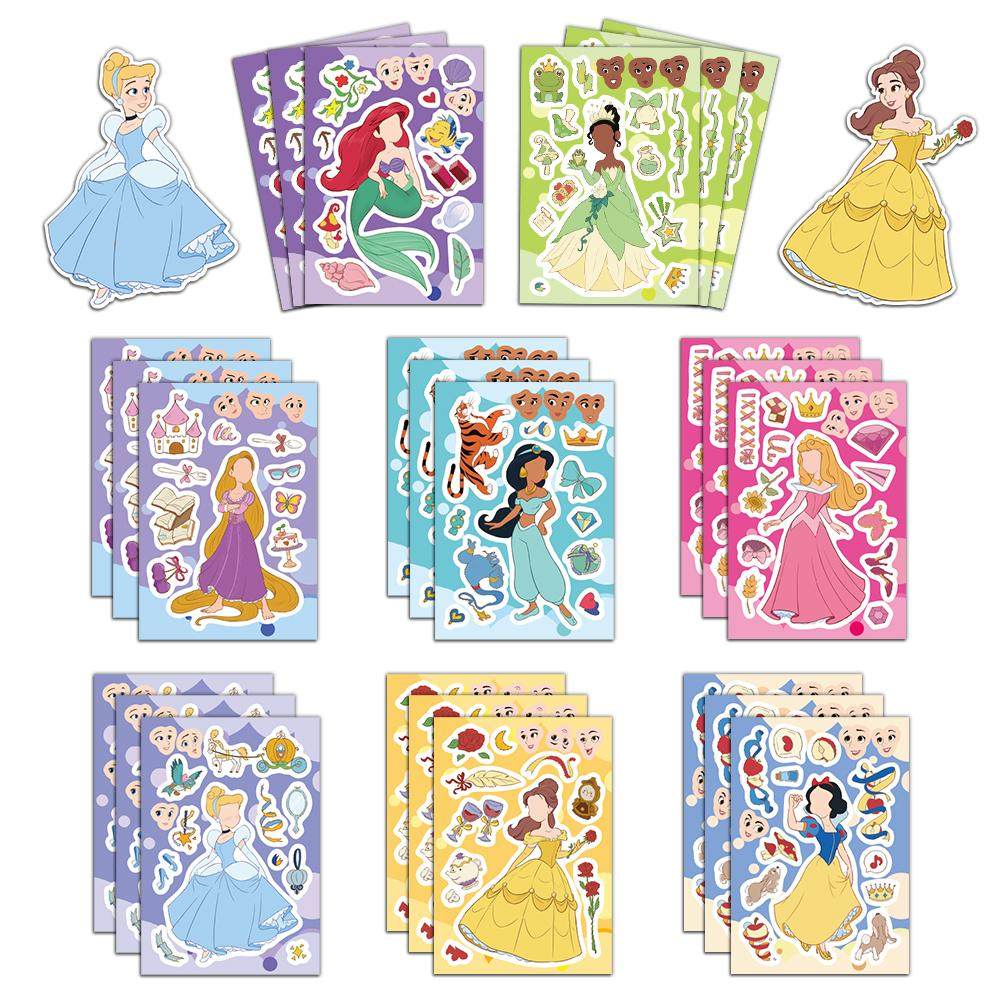 童话公主换脸拼图贴纸女生可爱女孩ins风少女心精美贴纸玩具贴画
