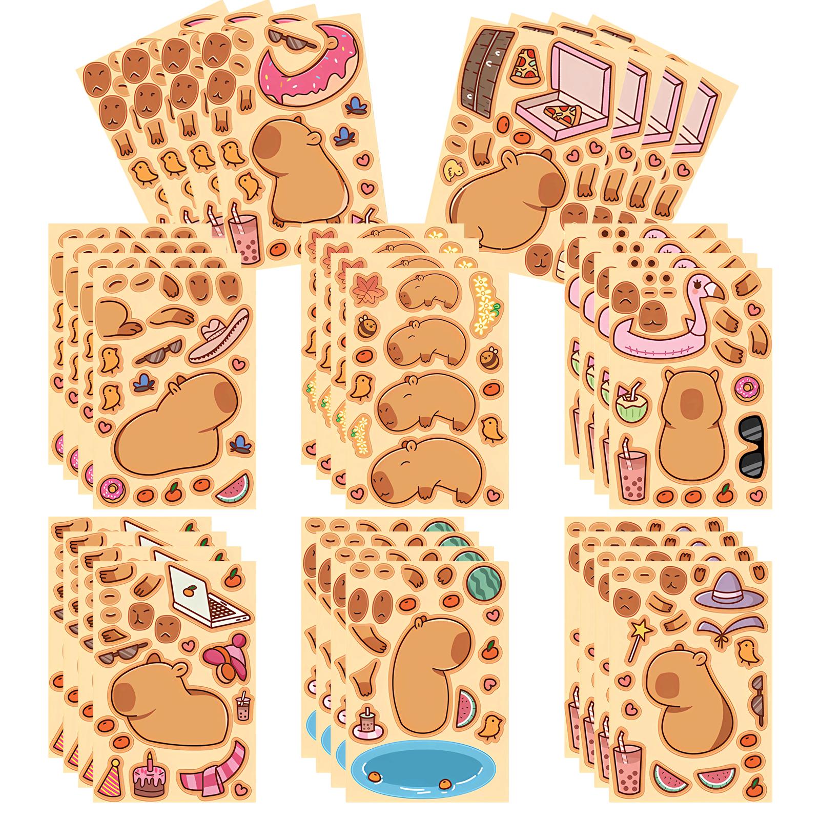 卡皮巴拉水豚拼图贴纸