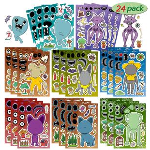 畸形动物园拼图贴纸zoo guard动物园异常兔子猫游戏手账DIY贴画