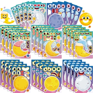 月球星球小行星拼图贴纸moon儿童益智玩具DIY学生手账动手贴画