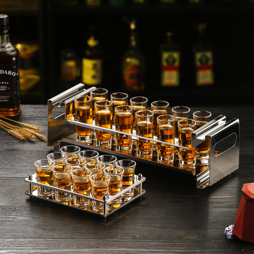 不锈钢子弹杯架烈酒杯白酒杯酒吧KTV夜场B52轰炸机洋酒酒杯架套装