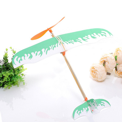 雷鸟橡皮筋动力滑翔飞机 直升机模型DIY拼装中小学生航模创客