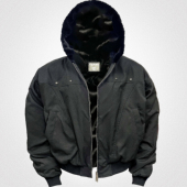 YUANQ25AW黑貂毛座山雕美式 外套1650克重磅保暖小众原创宽松上衣