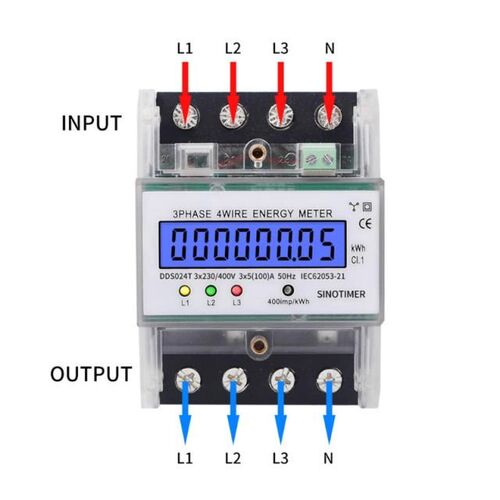 3 Phase 4 Wire Electronic Power Consumption Energy Meter Int