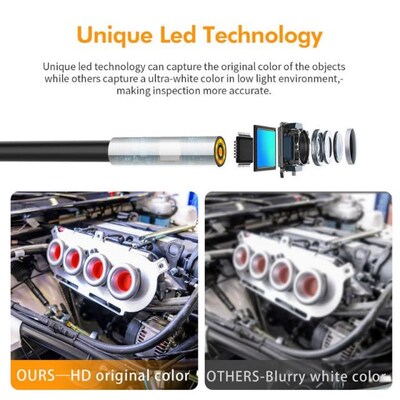 USB Endoscope 3 in 1 Borescope 3.9mm Waterproof C90A