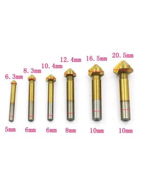 6pcs/lot 3 Flute Titanium 90 Degree HSS 4241 Countersink Dri