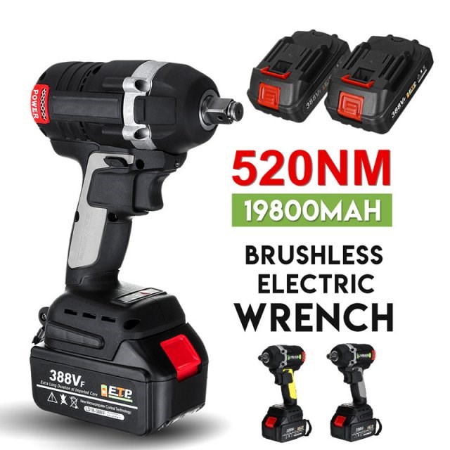 388VF Brushless Cordless Electric Impact Wrench 1/2inch 520