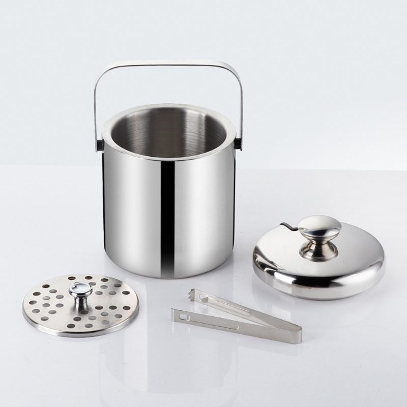 1300ml double-wall stainless steel insulated ice bucket with