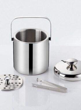 1300ml Double-Wall Stainless Steel Insulated Ice Bucket with