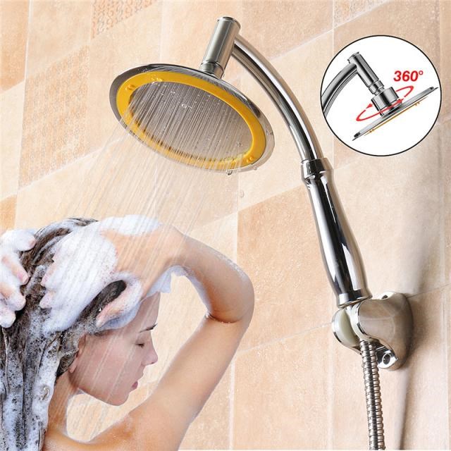 ABS Chrome 360 Degree Rotate Bathroom Rainfall Shower Head W