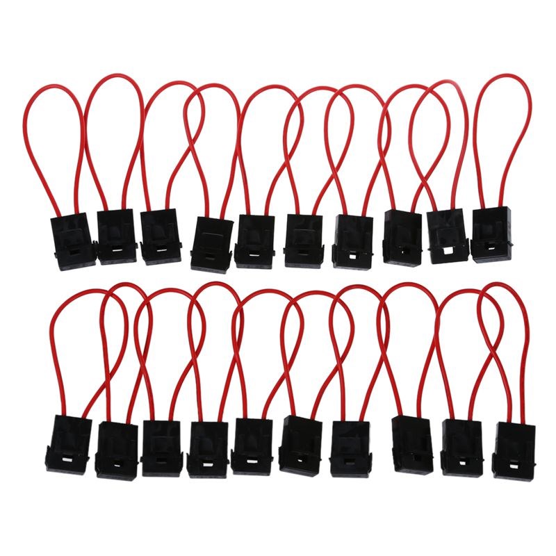 30A Wire In-line Fuse Holder Block Black Red for Car Boat Tr