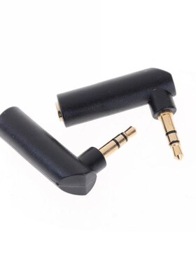 2cs 90 Degree Gold 3.5mm 3 Pole Stereo  Right Angle Female T