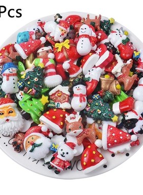 10/30pcs Mixed Resin Merry Christmas Series Flatback Cabocho
