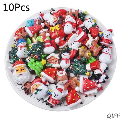 10/30pcs Mixed Resin Merry Christmas Series Flatback Cabocho
