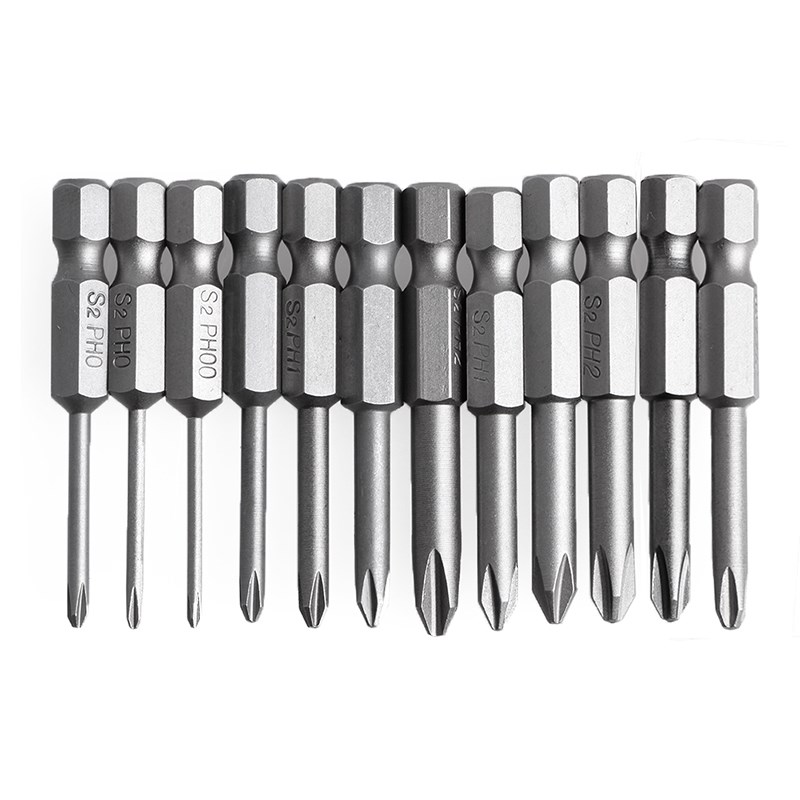 12Pcs/Set 50mm 1/4 Inch S2 alloy steel Hex Shank Magnetic Ph