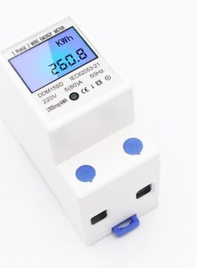 LCD Backlight 1Phase 2Wires 5(80A) Energy Meter Din Rail Ele