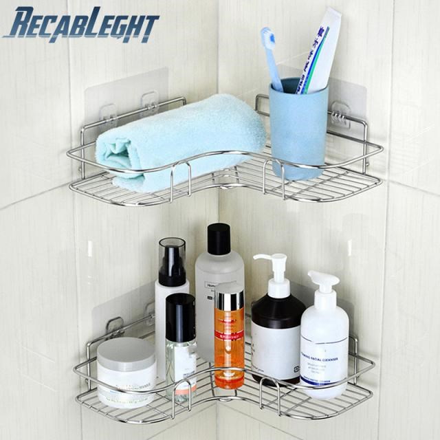 Recableght Stainless Steel Bathroom Corner Storage Rack Savi