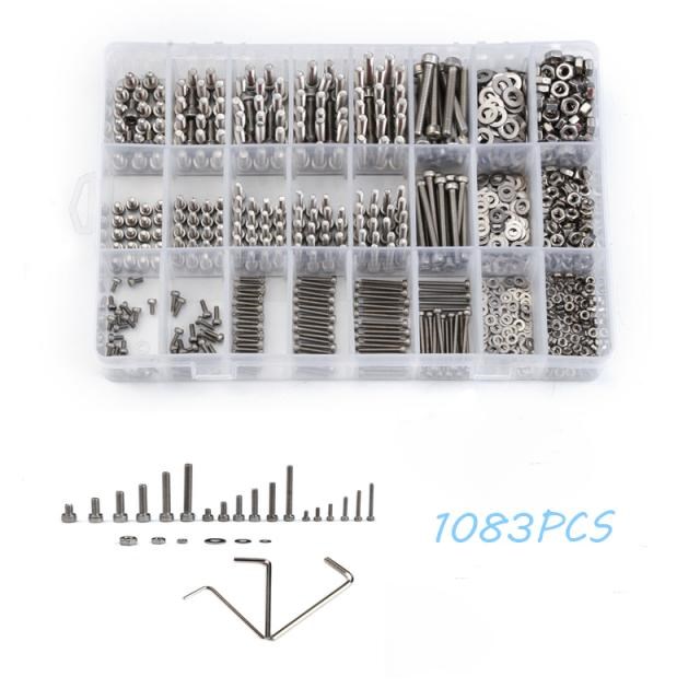 1080PCS M2/M3/M4 Stainless Steel Fastener Hardware Hexagon S