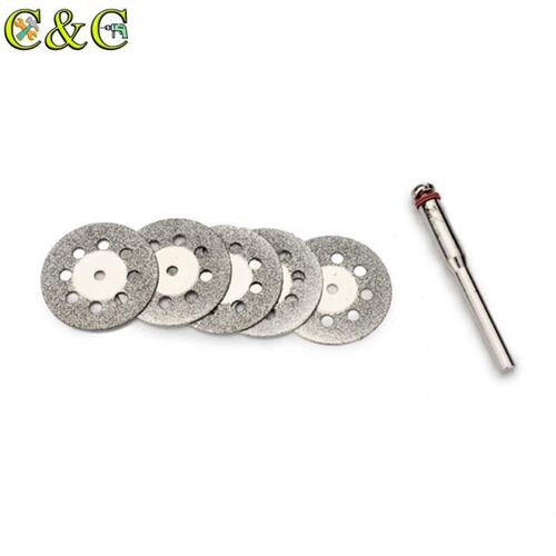5pcs 22mm 9 Holes Diamond Coated Cutting Discs with 1 Mandre