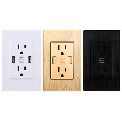 US Standard Plug Wall Socket 2.1A/3.1A Dual USB Charger Port