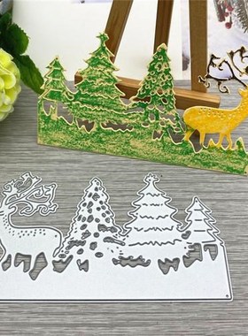 Christmas Tree Animal Deer Frames Metal Cutting Dies Stencil